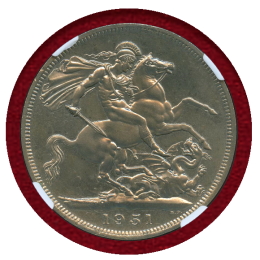 イギリス 1951年 クラウン 白銅貨 ジョージ6世 英国フェスティバル NGC PL64