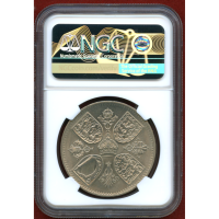 イギリス 1960年 クラウン 白銅貨 エリザベス2世 NGC MS62