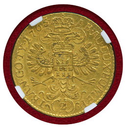 ハンガリー トランシルバニア公国 1765年 2ダカット 金貨 マリアテレジア NGC AU55
