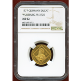 【SOLD】ドイツ ヴュルツブルク 1777年 ダカット 金貨 聖母マリアとキリスト像 MS62