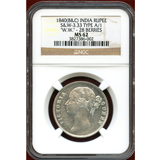 【SOLD】インド 1840年 ルピー 銀貨 ヴィクトリア W.Wyon NGC MS62