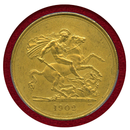 【SOLD】イギリス 1902年 5ポンド 金貨 エドワード7世 PCGS AU58