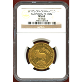 ドイツ ニュルンベルク (1700)GFN 2ラムダカット 神の子羊 NGC MS62