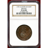 シエラレオネ 1791年 1セント 銅貨 ライオン NGC PF64BN