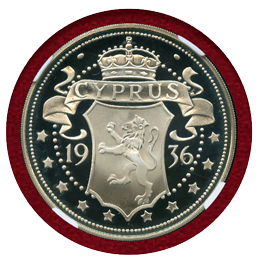 キプロス(1936) ファンタジー クラウン銀貨(メダル)エドワード8世 NGC PF69CAM