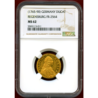 【SOLD】ドイツ レーゲンスブルク ND(1745-65) ダカット 金貨 都市景観 MS62