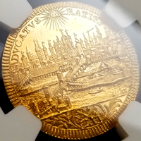 【SOLD】ドイツ レーゲンスブルク ND(1745-65) ダカット 金貨 都市景観 MS62