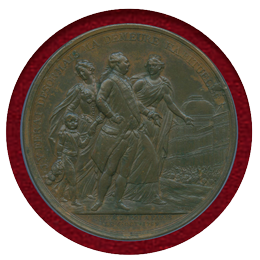 【SOLD】フランス 1789年 銅メダル ルイ16世ファミリー パリ訪問記念 NGC AU58BN