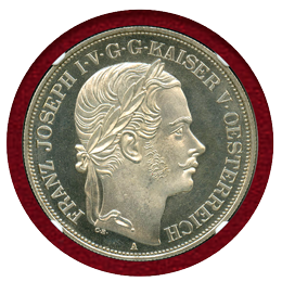 オーストリア (1857) 2ターラー 銀貨 リストライク トリエステ NGC MS67