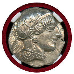 【SOLD】古代ギリシャ アッティカ 440-404BC 4ドラクマ 銀貨 フクロウ NGC MS★